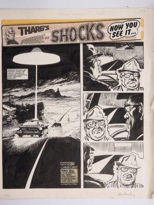 Eric Bradbury Alan Hebden 2000 AD Prog #251 Tharg’s Future Shocks Now you See It Ink Pages | Stanley Gibbons Baldwin’s
