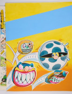 Tom Paterson Buster 30 January 1988 Mad Balls Cover Page Art And Page 32 (Fleetway, 1988) Total 2 | Stanley Gibbons Baldwin’s
