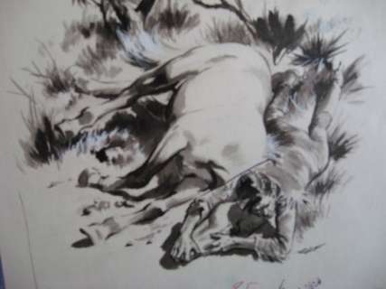 Follet, René - Dessin original - Tempête Ã  l’ouest | Catawiki