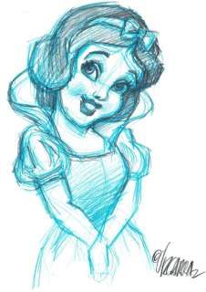 Snow White  - Original Sketch - Joan Vizcarra - Art de crayon | Catawiki