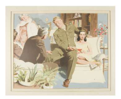 AL PARKER "SATURDAY EVENING POST" WORLD WAR II FRAMED PAINTING. | Hake’s