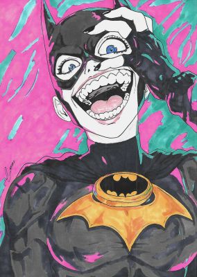 Leoartcomics(Léo Oliveira) | Batgirl Smiling Portrait ART by Renato 9x12 | Raremarq (Buy It Now)