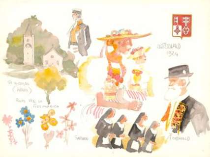 Hugo PRATT (1927-1995) - Et in Helvetia Corto Aquarelle sur… | Huberty Breyne