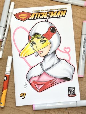 Kang Jing | Gatchaman Jun sketch cover by Kang Jing (KJ) | Raremarq (Buy It Now)