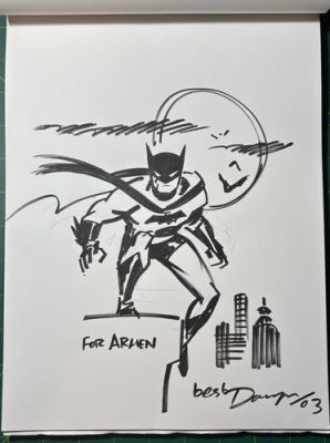 Original Darwyn Cooke Ink Batman Drawing San Diego Comic Con SDCC 2003