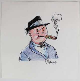 Suske en Wiske - Originele tekening van Lambik met sigaar, door Marc Verhaegen | Catawiki