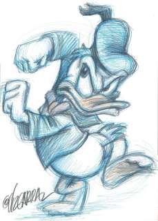 Donald Duck - Go For It! - Original Sketch - Joan Vizcarra  - Art de crayon | Catawiki