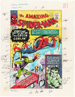 AMAZING SPIDER-MAN #14, 27, 28 COVER AND COLOR GUIDES FOR MARVEL MASTERWORKS #5 AND #10 (ANDY YANCHUS COLORIST). | Hake’s