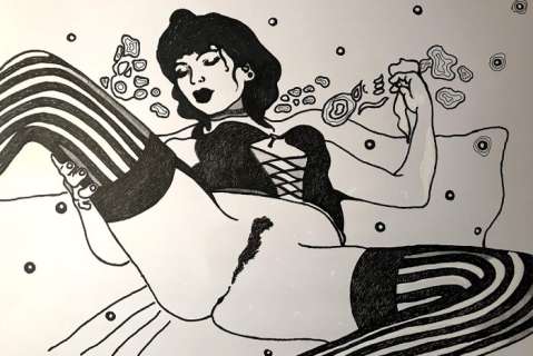 Emmanuelle Clint - ilustrazione originale "Sospiri" - Page volante - (2014) | Catawiki