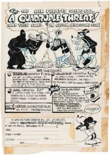 AIR PIRATES #1 ORIGINAL ART BACK COVER PAGE AD BY BOBBY LONDON. | Hake’s