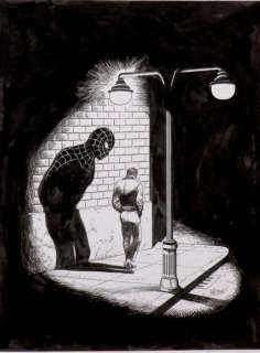 Mitton - Spiderman Encre de Chine et calque avec indications de couleurs