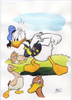 Characters Disney - Original drawing - Donald and the ducks - EO - (2018) | Catawiki