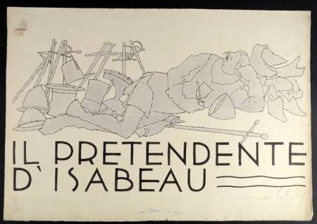 Filiberto Mateldi - "Il pretendente d’Isabeau" Illustrazione Originale (Master Of Drawing) | Catawiki