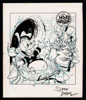 Daan Jippes - Originele Albumcover voor ’De beste verhalen van Donald Duck’, deel 63 - gesigneerd - Encre de Chine et crayon bleu sur papier Ã  dessin épais - (1987) | Catawiki
