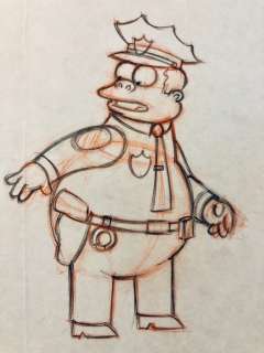 The Simpsons - Chief Wiggum - Original Animation Drawing by the team of Matt Groening EP20/S06 - EO - (1994) | Catawiki