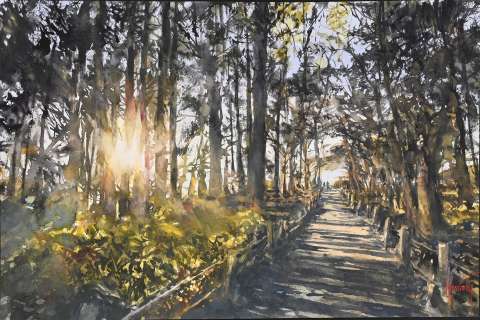 Krassinsky, Jean-Paul... | KRASSINSKY, Jean-Paul (né en 1972) Paysage à Roscoff Aquarelle... | Coutau Bégarie