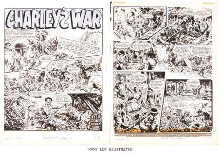 Lot 130 - Charleys War: 3 original consecutive artworks (1978) by Joe…