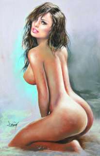 Domingo Ãlvarez GÃ³mez - Dibujo al pastel - Chica desnuda - Travail unique - (2019) | Catawiki