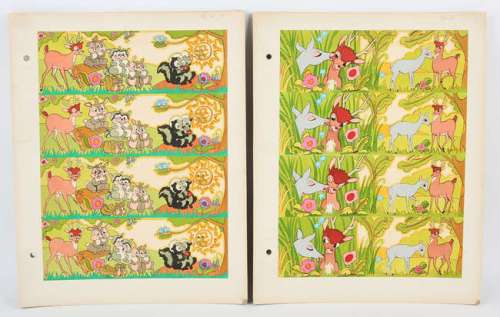 Bambi - Ten original artwork layouts for a book / comic, from the 1950’s, most hand painted, each… | Ewbank’s