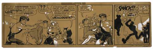 Certainly One-of-a-Kind ’’Li’l Abner’’ Daily Strip Signed & Inscribed by Al Capp to Ray Bradbury ’’With admiration’’ -- Featuring Li’l Abner, Mammy, Daisy Mae & Bashful McSlob | Nate Sanders
