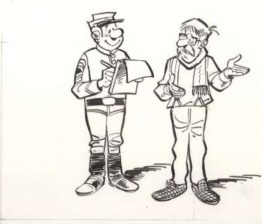 Lambil | Les Tuniques bleues, illustration Ã  l’encre de Ch… | Banque Dessinée