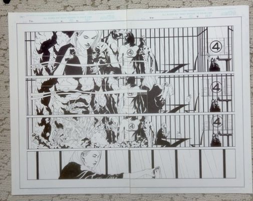 Jae Lee original Comic Art. Fantastic Four 1234 #2. Pgs #2-3. (2001)