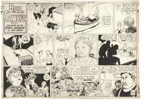 81: Crane Buz Sawyer Sunday 6/11/50 original comic art