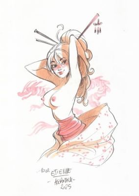 Lot 166 - Barbucci. Dessin original dédicacé Ekho | BDEnchères