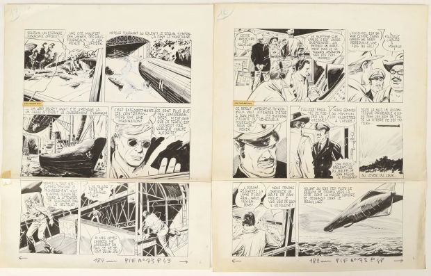 Max Lenvers (1933-2020) & René Deynis (1928-1994) | Lot 147 : Jacques Flash [+ de 40 planches originales] Ensemble comprenant… | Fauve Paris