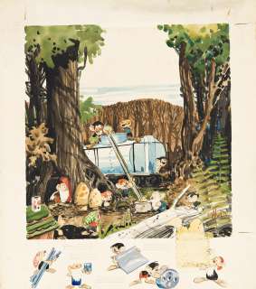Lot 241 - WALT SCOTT (1894-1970) Preliminary illustration for "The Little People."