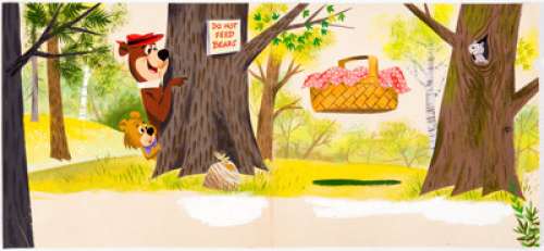 Mel Crawford - Yogi Bear and the Cranky Magician Story Pages 3 & 4 Original Art (Whitman, 1963)....