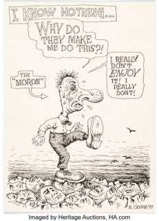 Crumb, Robert | Robert Crumb I Know Nothing Illustration Original Art (1997).... | Heritage