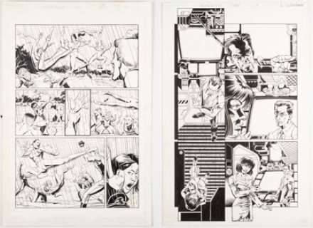 Chen, Sean - Sean Chen, Paco Diaz, and others - Harbinger Story Page Original Art Group of 2 (Acclaim/Valiant, 1994-1998).... (Total: 2 Original Art)