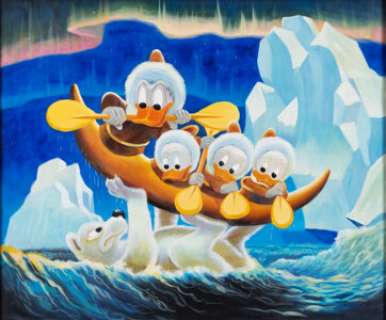 Maker Unidentified | Rossettio Four Color #256 - Walt Disney’s Donald Duck in "Luck of the North" Cover Re-Creation Paintin... | Heritage