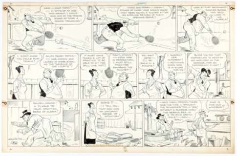 Ahern, Gene - Eugene "Gene" Ahern Room and Board featuring Judge Puffle Sunday Comic Strip Original Art dated 5-1-38 (King Featu...