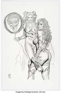 Espy, Gene - Gene Espy - Poison Ivy and Harley Quinn Specialty Illustration Original Art (2017). ...