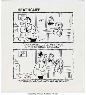 Gately, George - George Gately Heathcliff Daily Comic Strip Original Art dated 3-3-87 (McNaught Syndicate, 1987). ...