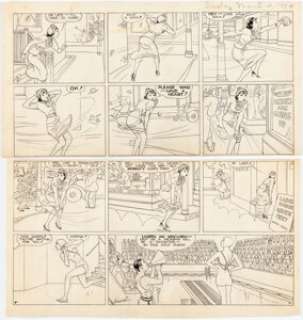Striebel, John H. | John H. Striebel Dixie Dugan Sunday Comic Strip Original Art dated 3-4-1934 Group of 2 (McNaught Syndicate, 1934).... | Heritage