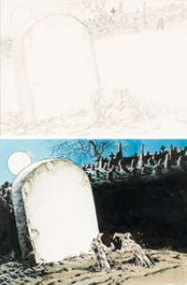 Wrightson, Bernie | Bernie Wrightson Bernie Wrightson: Master of the Macabre Trading Cards Back Cover Painting with Preliminary Origin... | Heritage