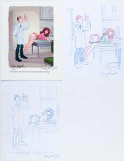 Yeagle, Dean | Dean Yeagle Playboy Single Panel Gag Cartoon Illustration Original Art and Signed Print Group of 3 (HMH, 2010).... (Total: 3 Items) | Heritage