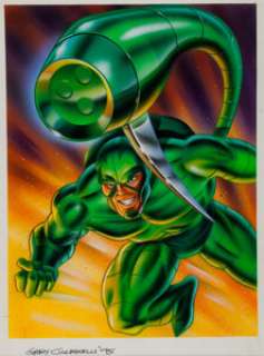 Trading Card Artist - Unidentified | Gary Ciccarelli Spider-Man Premiere 1995 Ultra Clear Chrome Card #7/10 "The Scorpion" Painting Original Art (Fleer... (Total: 2 Items) | Heritage