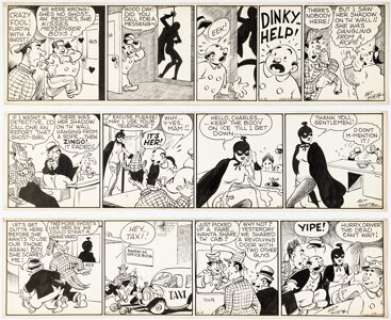 Huhta, Art | Art Huhta Dinky Dinkerton, Secret Agent Consecutive Daily Comic Strips Original Art Group of 3 (Jones Syndicate, c... (Total: 3 Original Art) | Heritage