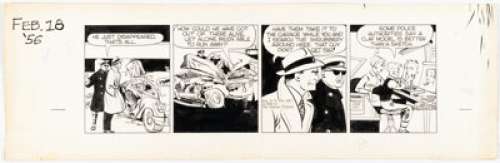 Gould, Chester | Chester Gould Dick Tracy Daily Comic Strip Original Art dated 2-18 -56 (Chicago Tribune Syndicate, 1956). ... | Heritage