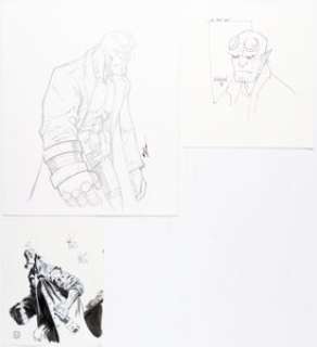 Johnson, Dave - Dave Johnson, Kevin Sharpe, and Stephen Green - Hellboy Sketches Original Art Group of 3 (1990s-2010s).... (Total: 3 Original Art)