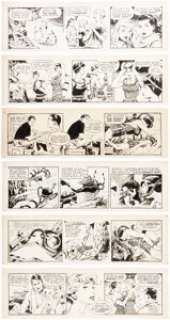 Al McWilliams | Davy Jones Daily Comic Strip Original Art Group of 6 (United Feature Syndicate, 1962). ... (Total: 6 Original Art) | Heritage