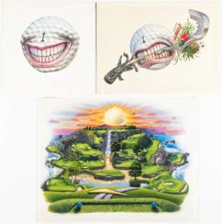 Mick McGinty - Reebok Golf Ad Paintings Original Art Group of 3 (c. 1980-1990s).... (Total: 3 Original Art) | Heritage