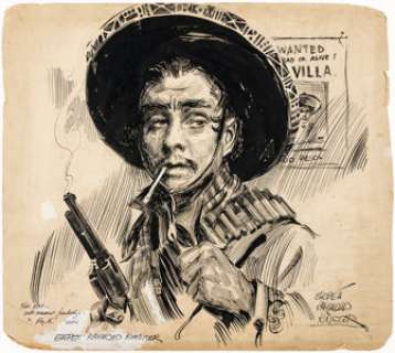 Everett Raymond Kinstler - Pancho Villa Illustration Original Art (undated). | Heritage