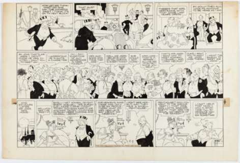 George McManus | Bringing Up Father Partial Sunday Comic Strip Original Art dated 9-5-1937 (King Features Syndicate, 1937). | Heritage