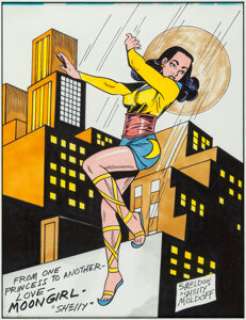Sheldon Moldoff - Moon Girl Illustration Original Art (undated). | Heritage