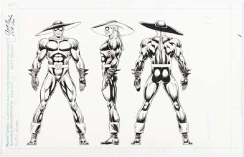 Keith Pollard and Joe Rubinstein The Official Handbook of the Marvel Universe Master Edition #27 Foolkiller Illustration Original Art (Marvel, 1993).